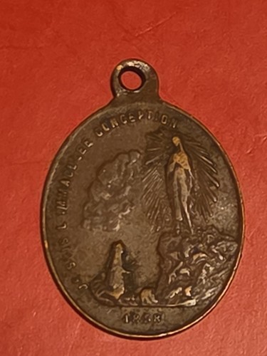 Antike lourdes pilgermedaille - antike,